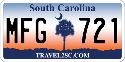 SC license plate MFG721