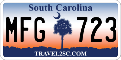 SC license plate MFG723