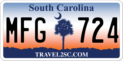 SC license plate MFG724