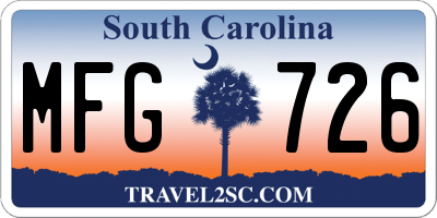 SC license plate MFG726