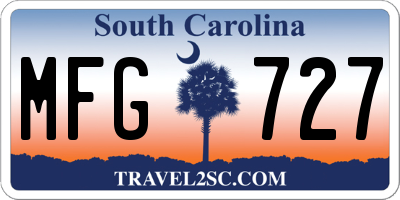SC license plate MFG727