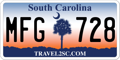 SC license plate MFG728