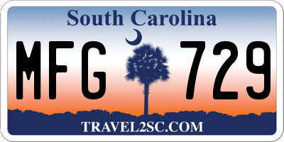 SC license plate MFG729