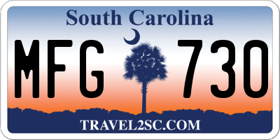 SC license plate MFG730