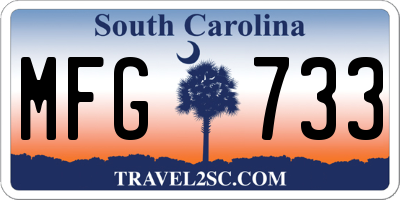 SC license plate MFG733