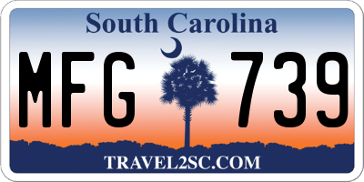 SC license plate MFG739