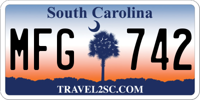 SC license plate MFG742