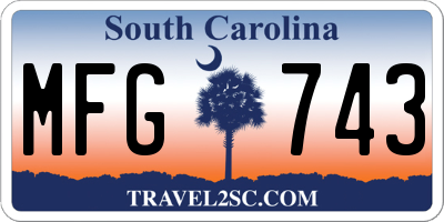 SC license plate MFG743