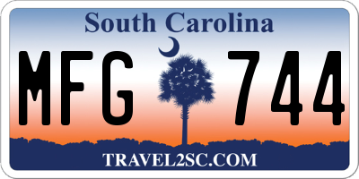 SC license plate MFG744
