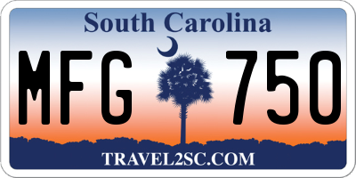 SC license plate MFG750