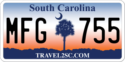 SC license plate MFG755