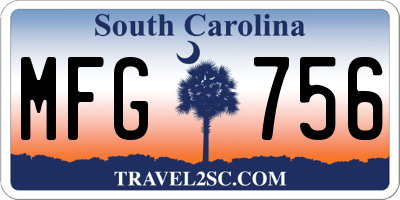 SC license plate MFG756