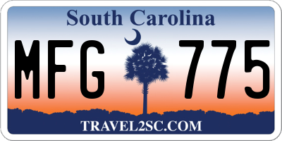 SC license plate MFG775