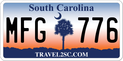 SC license plate MFG776