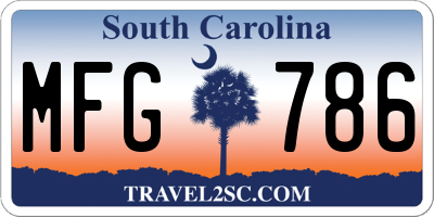SC license plate MFG786