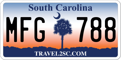 SC license plate MFG788