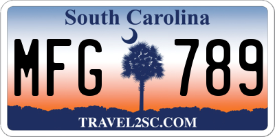 SC license plate MFG789