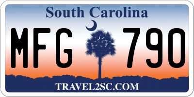 SC license plate MFG790
