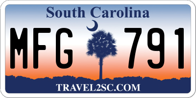 SC license plate MFG791
