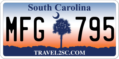 SC license plate MFG795