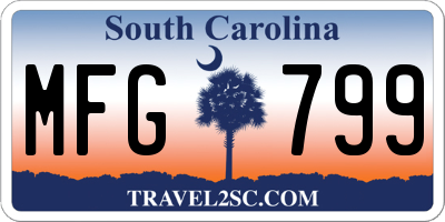 SC license plate MFG799