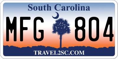 SC license plate MFG804