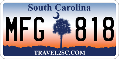 SC license plate MFG818
