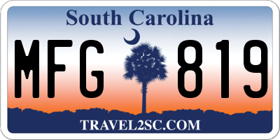 SC license plate MFG819
