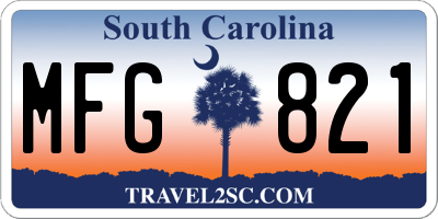 SC license plate MFG821