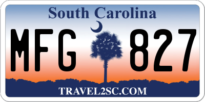 SC license plate MFG827