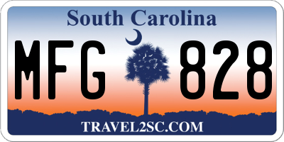 SC license plate MFG828