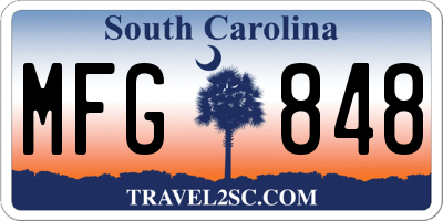 SC license plate MFG848