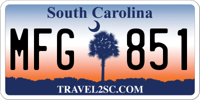 SC license plate MFG851