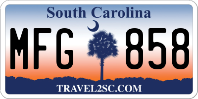 SC license plate MFG858