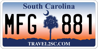 SC license plate MFG881