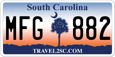 SC license plate MFG882