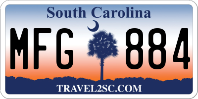 SC license plate MFG884