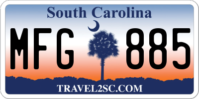 SC license plate MFG885