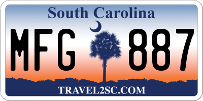 SC license plate MFG887