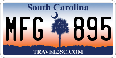 SC license plate MFG895