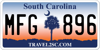 SC license plate MFG896