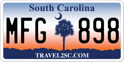 SC license plate MFG898