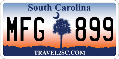SC license plate MFG899