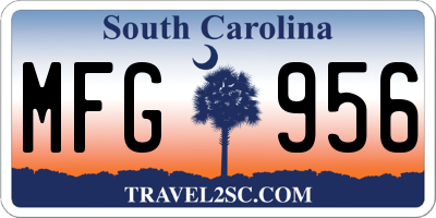 SC license plate MFG956