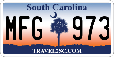 SC license plate MFG973