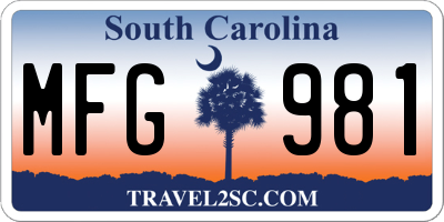 SC license plate MFG981