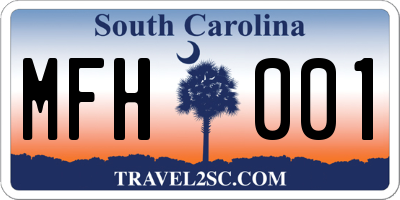 SC license plate MFH001