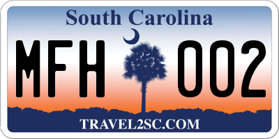 SC license plate MFH002