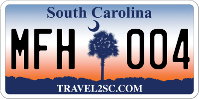 SC license plate MFH004
