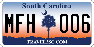 SC license plate MFH006
